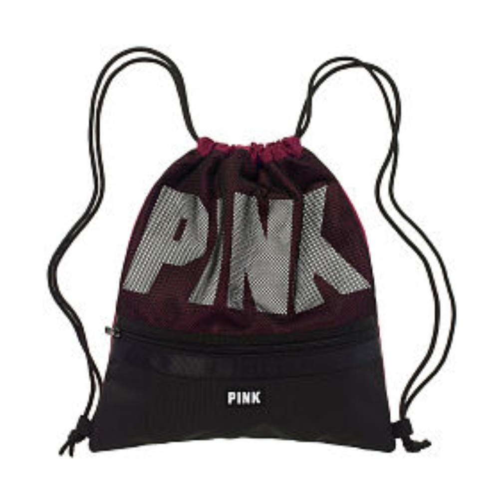 Victoria's Secret PINK Maroon Draw String Backpack